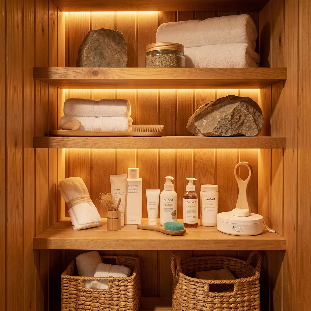Sauna towels in natural colors
